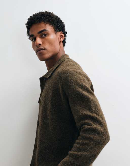 Jack & Jones button down cardigan in chocolate brown, 5 of 5