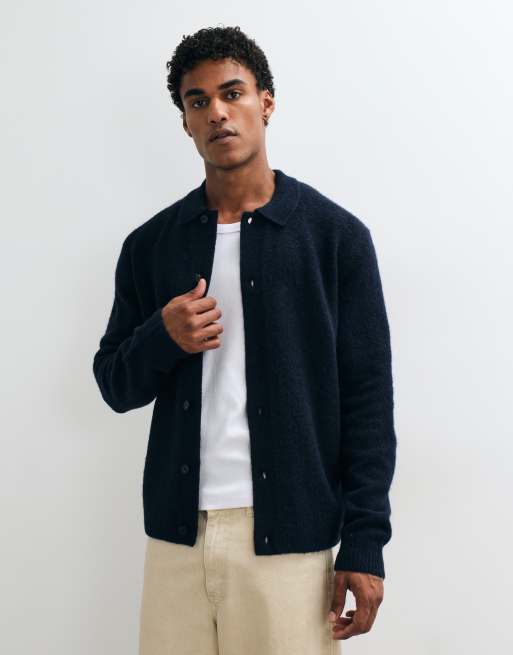 Jack & Jones button down cardigan in navy, 2 of 5