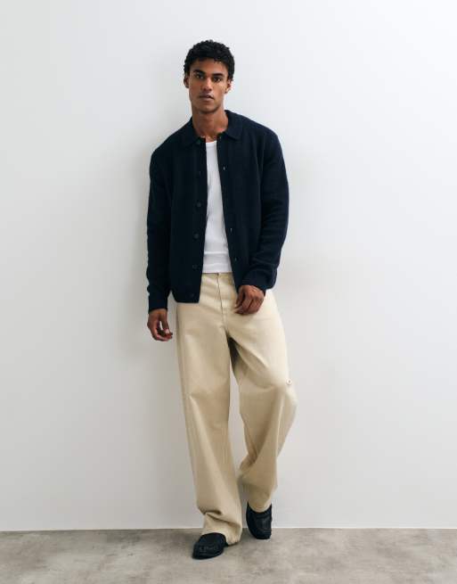 Jack & Jones button down cardigan in navy, 3 of 5