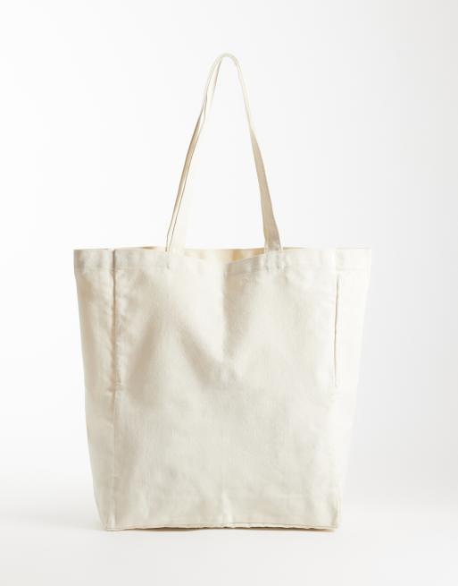 Jack & Jones - Cabas en toile avec imprimé café - Blanc cassé, 4 de 4
