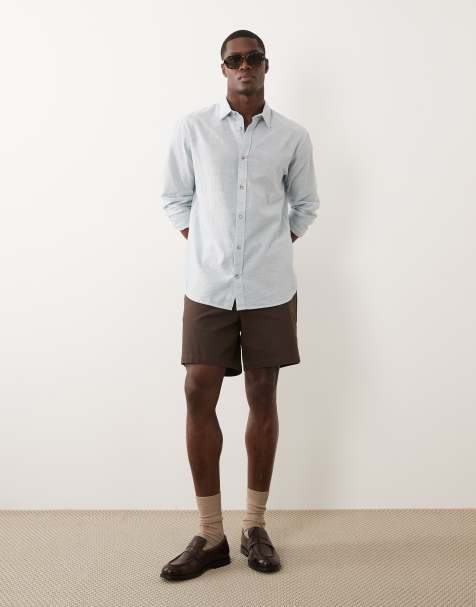 Jack & Jones - Camicia a maniche corte in misto lino azzurro - view 1