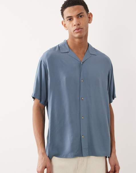Jack & Jones - Camicia a maniche corte in viscosa blu - view 1