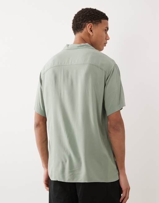 Jack & Jones - Camicia a maniche corte in viscosa verde, 3 di 5