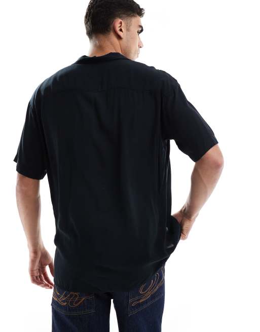 Jack & Jones - Camicia a maniche corte nera con rever, 3 di 4
