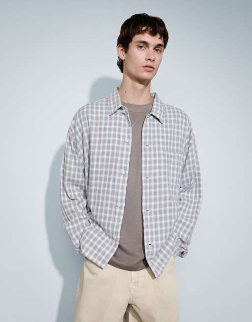 Jack & Jones - Camicia a maniche lunghe in cotone blu pallido a quadri, 2 di 9