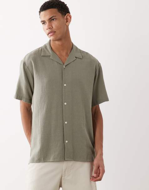 Jack & Jones - Camicia a maniche lunghe in misto lino verde salvia - view 1