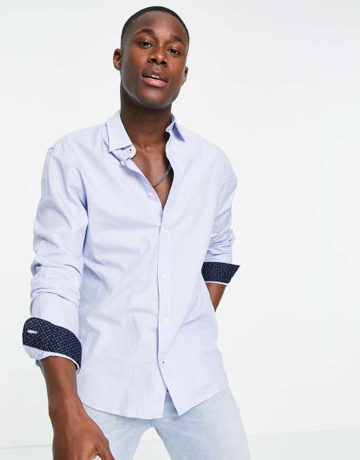 Jack & Jones - Camicia a maniche lunghe in popeline colore blu