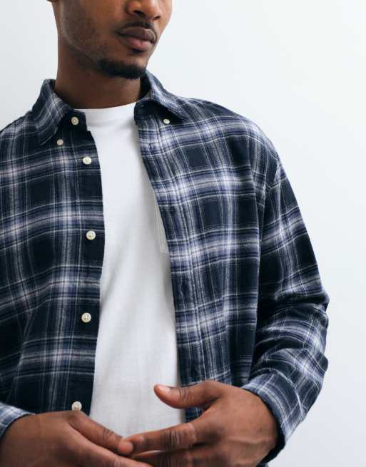 Jack & Jones camicia a quadri in flanella navy, 3 di 5