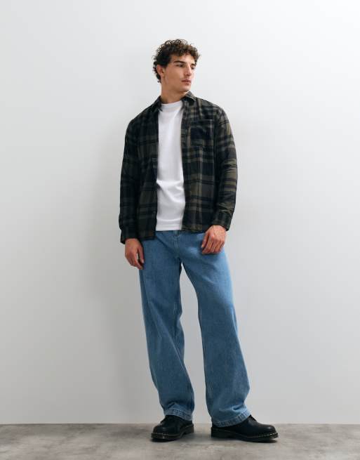 Jack & Jones camicia a quadri in flanella verde e nera, 5 di 5