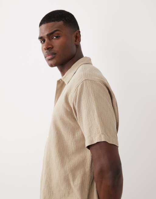 Jack & Jones - Camicia beige testurizzata in coordinato , 2 di 5