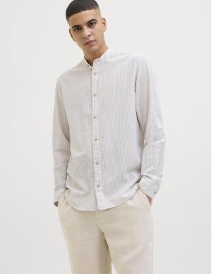 Camicia Uomo Jack & Jones Essentials Star SS - Cotone, Stampa A Pigmenti, Vestibilità Ampia