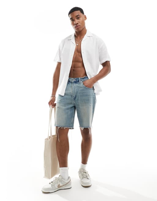 Jack & Jones - Camicia bianca in lino con rever