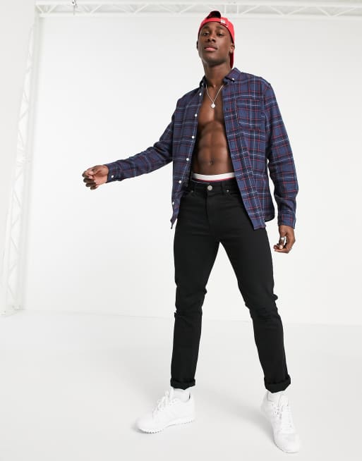 Jack & Jones - Camicia blu navy a quadri