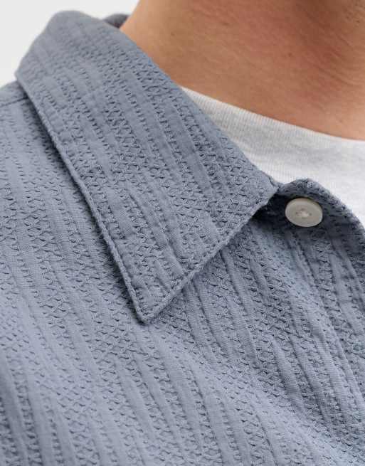 Jack & Jones - Camicia con collo alla cubana color pietra focaia, 5 di 7