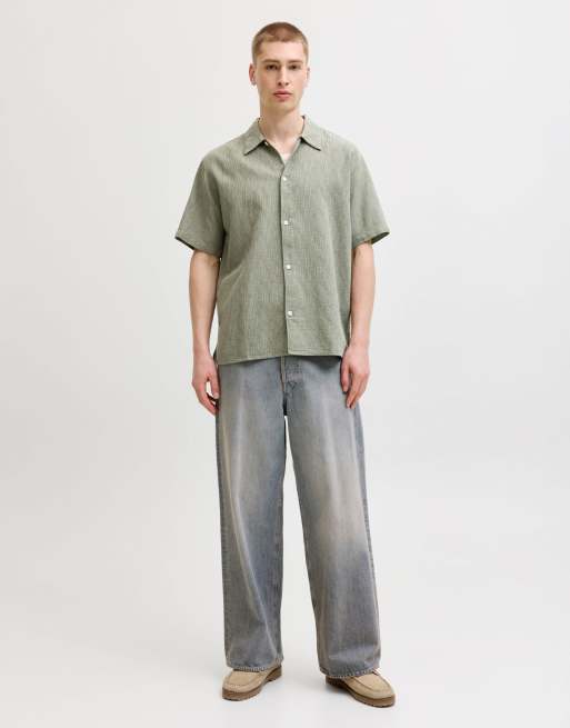 Jack & Jones - Camicia con collo alla cubana color vetiver, 3 di 7