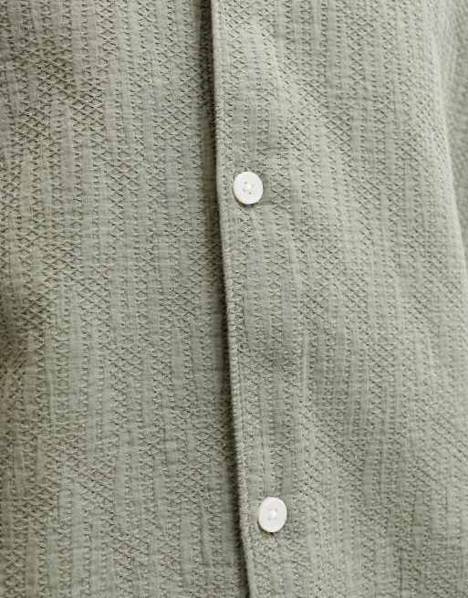 Jack & Jones - Camicia con collo alla cubana color vetiver, 5 di 7