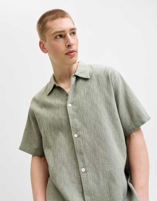 Jack & Jones - Camicia con collo alla cubana color vetiver, 6 di 7