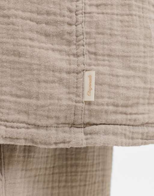 Jack & Jones - Camicia con collo alla cubana kaki vintage, 5 di 7