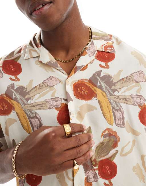 Jack & Jones - Camicia con stampa di frutta e rever, 4 di 4