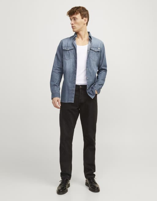 Jack & Jones - Camicia di jeans blu navy scuro, 4 di 4