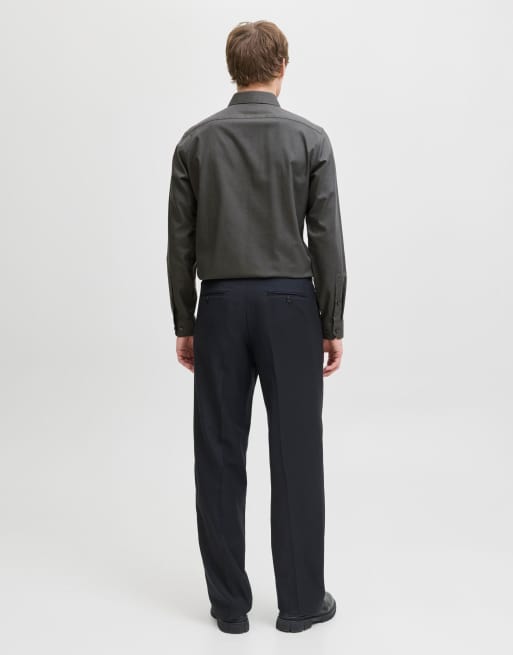 Jack & Jones camicia elegante in grigio scuro mélange, 2 di 7