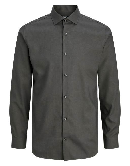 Jack & Jones camicia elegante in grigio scuro mélange, 7 di 7