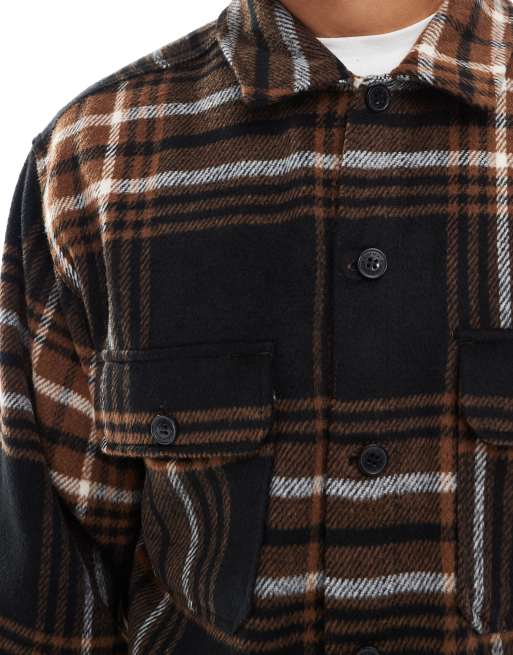 Jack & Jones - Camicia giacca marrone a quadri, 5 di 5