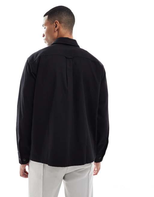 Jack & Jones - Camicia giacca nera spazzolata, 3 di 5