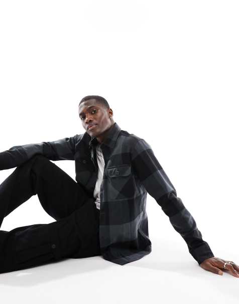 Jack & Jones - Camicia giacca oversize color grigio scuro a quadri - view 1
