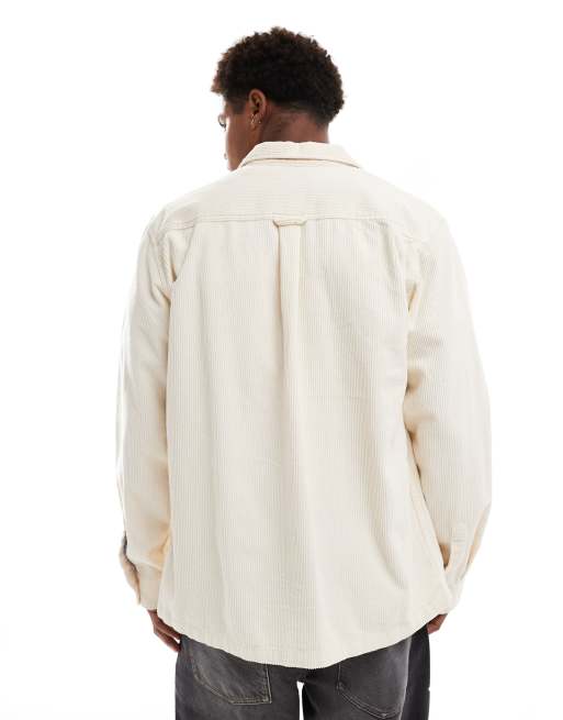 Jack & Jones - Camicia giacca oversize beige in velluto a coste