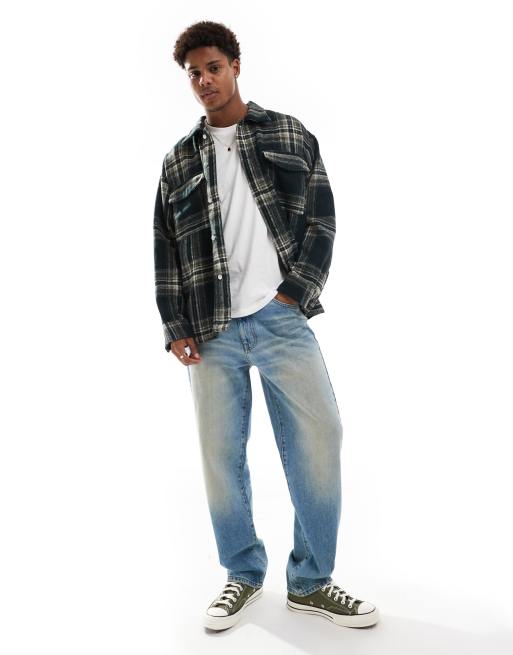 Giacca Camicia A Quadri Nera Giacca Di Lusso Da Uomo Giacca Con