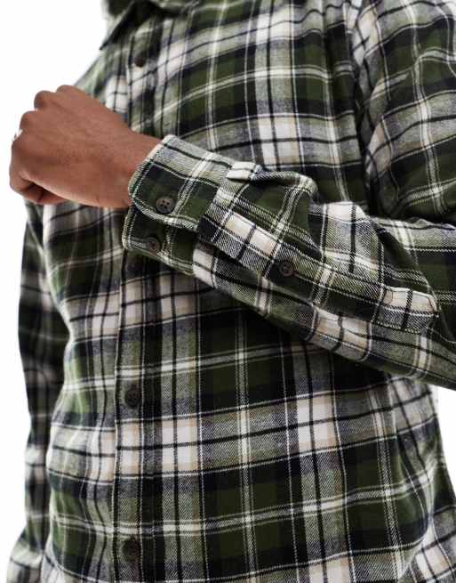 Jack & Jones - Camicia in flanella kaki a quadri , 4 di 4