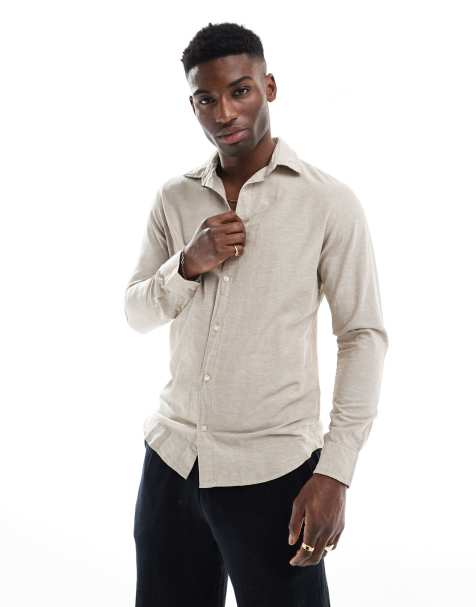 Jack & Jones - Camicia in misto lino beige - view 1