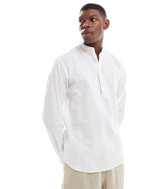 Jack & Jones - Camicia in misto lino bianca - view 1