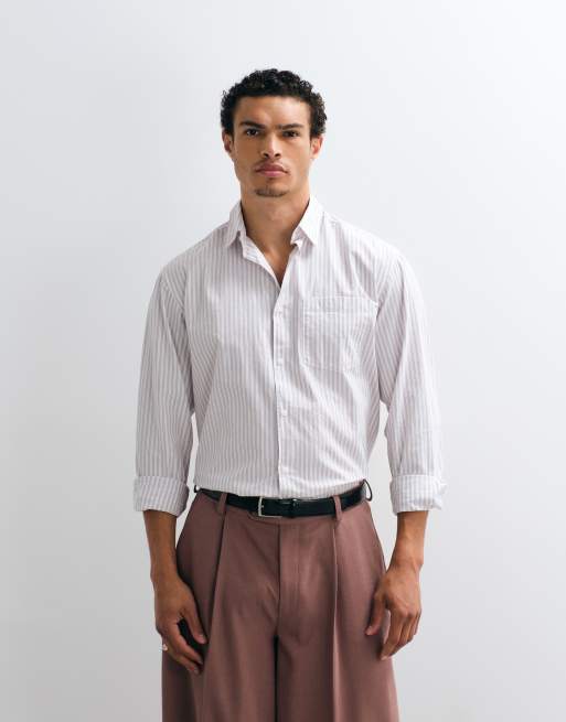 Jack & Jones - Camicia in popeline bianca a righe, 4 di 9