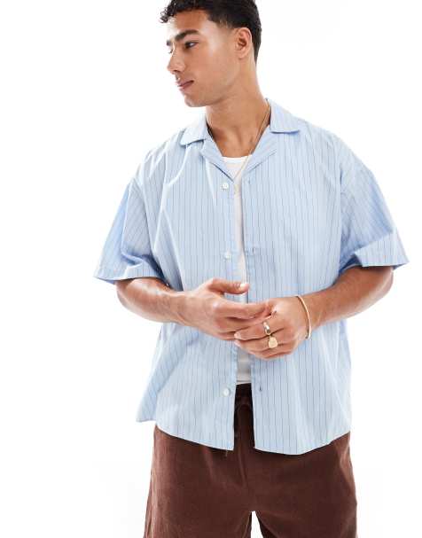 Jack & Jones - Camicia in popeline blu ampia - view 1
