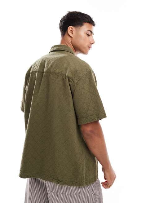 Jack & Jones - Camicia kaki testurizzata oversize, 4 di 4