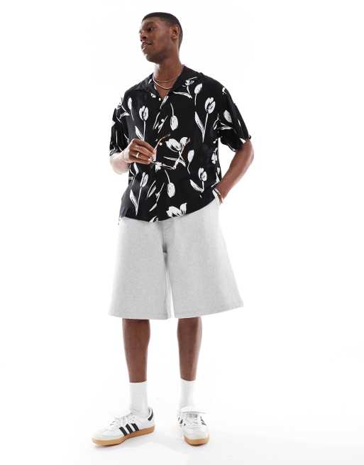 Jack & Jones - Camicia nera a maniche corte con stampa a fiori e rever, 3 di 4