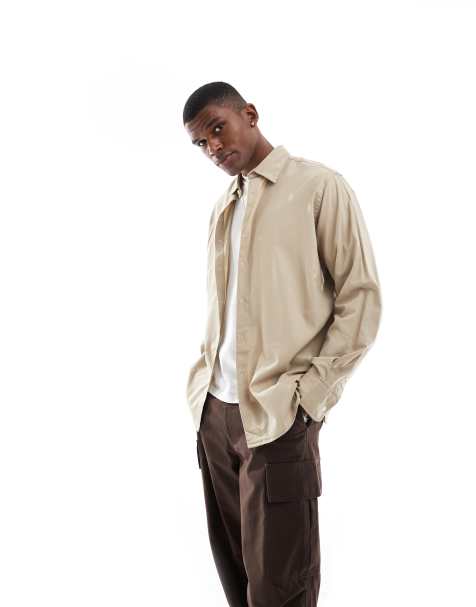 Jack & Jones - Camicia oversize in cotone beige - view 1