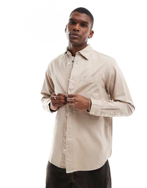 Jack & Jones - Camicia pesante in twill beige - view 1