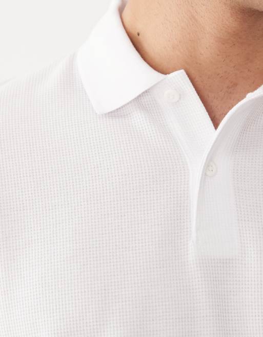 Jack & Jones - Camicia polo testurizzata a nido d'ape bianca, 3 di 5