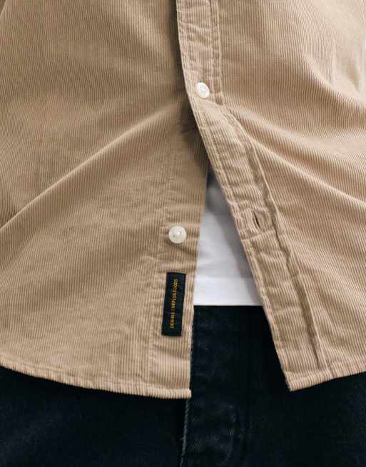 Jack & Jones camicia regular in velluto a coste beige, 4 di 5