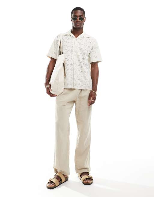 Jack & Jones - Camicia squadrata bianca in pizzo, 2 di 4
