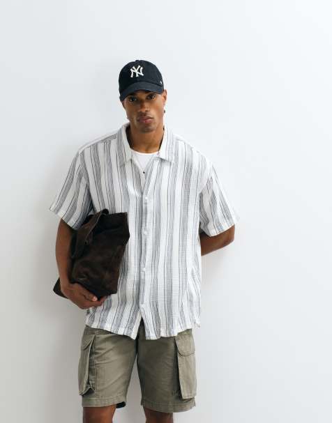 Jack & Jones - Camicia testurizzata blu navy a righe - view 1