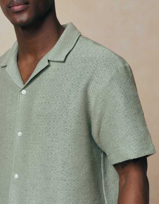 Jack & Jones - Camicia verde salvia testurizzata con stampa, 2 di 5