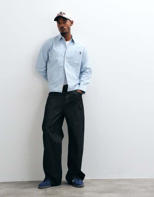 Jack & Jones - camisa de manga larga bordada azul, 2 de 5