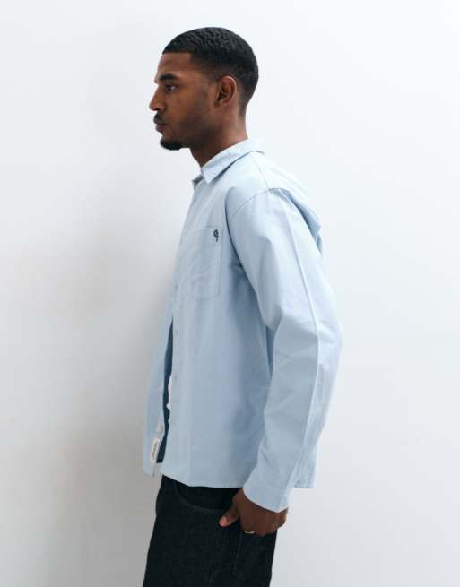 Jack & Jones - camisa de manga larga bordada azul, 5 de 5