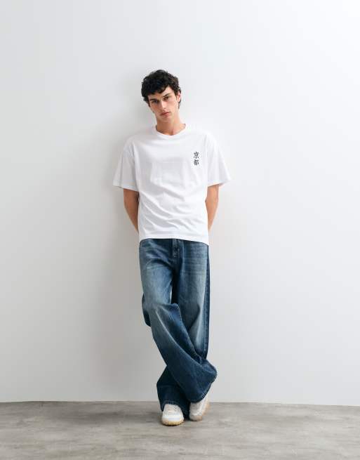 Jack & Jones - Camiseta blanca con estampado de y "Kyoto" en la espalda, 3 de 5