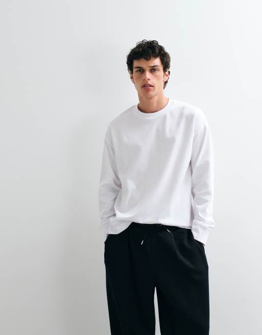 Jack & Jones - Camiseta blanca de manga larga de tejido grueso, 3 de 5
