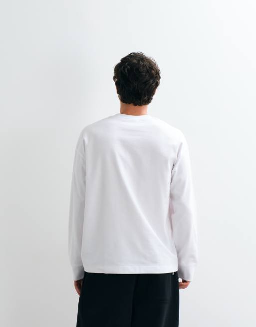 Jack & Jones - Camiseta blanca de manga larga de tejido grueso, 5 de 5